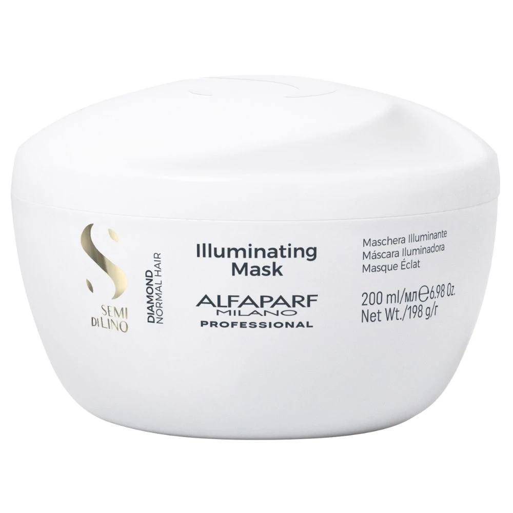 Máscara Iluminadora Alfaparf Diamond Semi di Lino 200ml tratamiento para brillo intenso