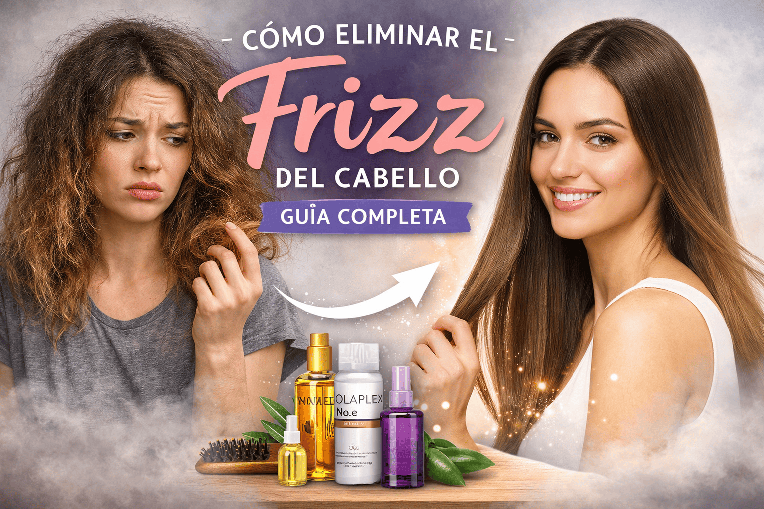 Lee más sobre el artículo Cómo eliminar el frizz del cabello (GUÍA COMPLETA)